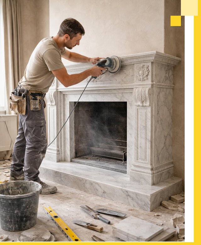 Изготовление и установка мраморных каминов в Черкесске под ключ