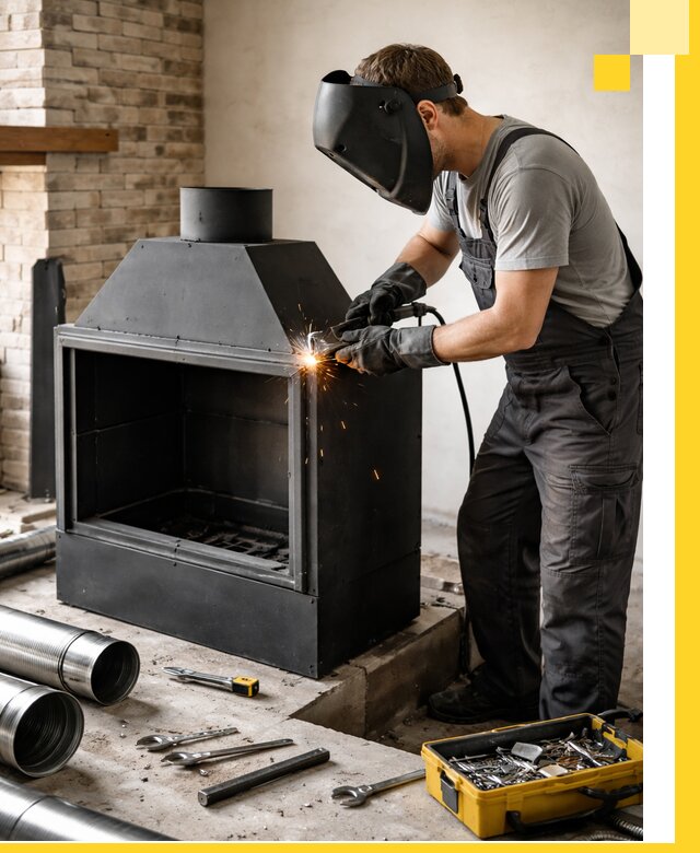 Продажа и установка металлических каминов в Черкесске под ключ