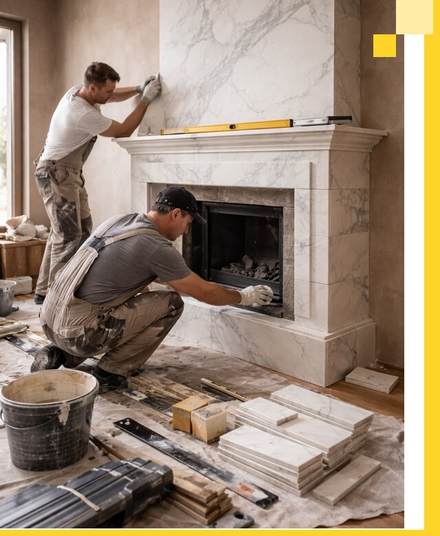 Отделка каминов в Черкесске качественные облицовочные работы