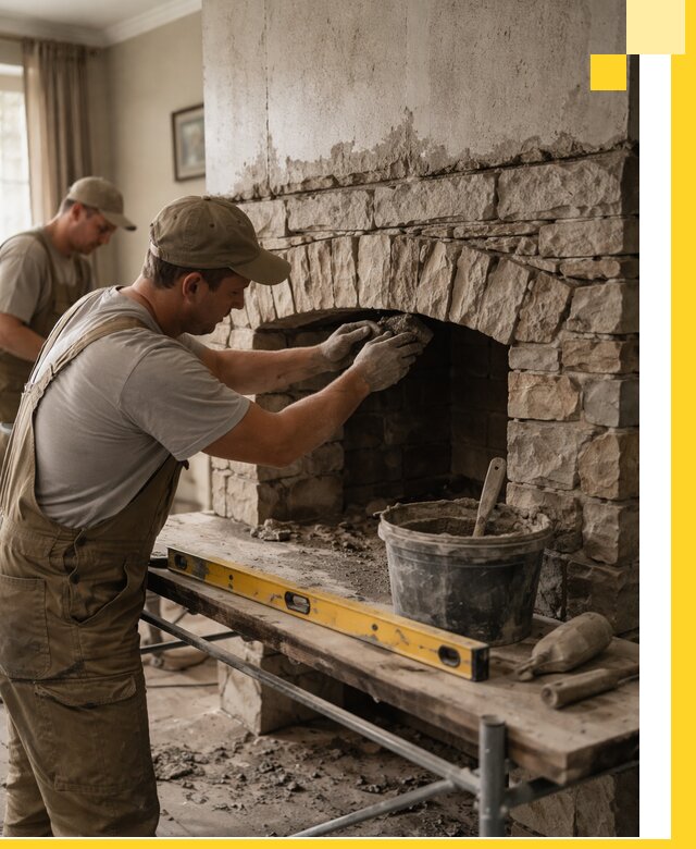 Изготовление каминов под ключ в Черкесске, монтаж и отделка