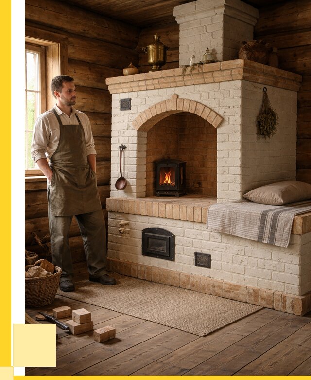 Русские печи с лежанкой под ключ в Черкесске от 152940 р. ЭриданЧрк