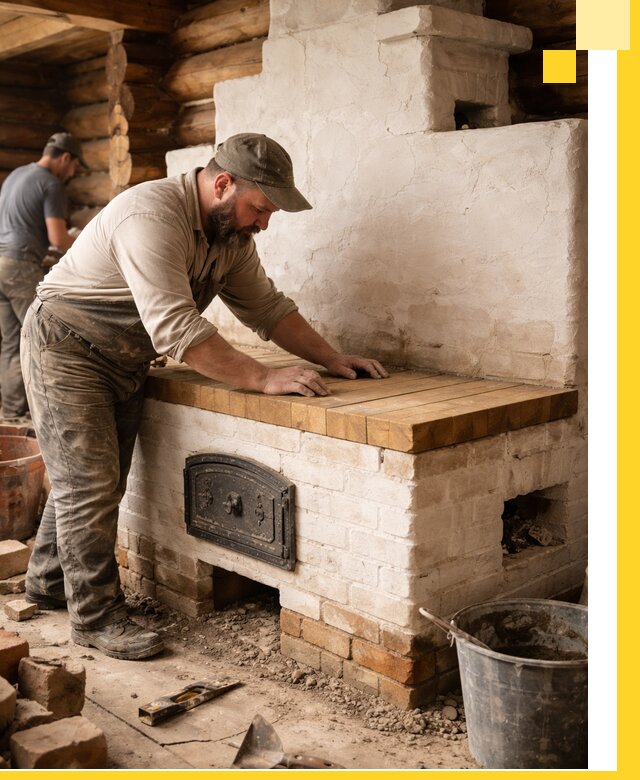 Проектирование и установка русской печи с лежанкой в Черкесске