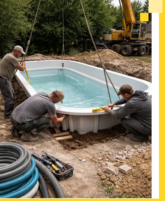 Установка и монтаж композитных бассейнов под ключ в Черкесске