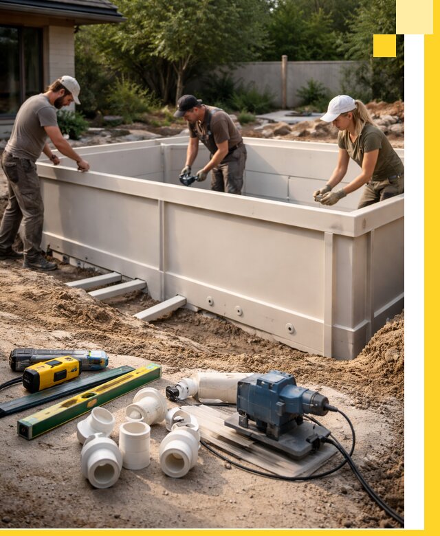 Установка полипропиленовых бассейнов под ключ в Черкесске