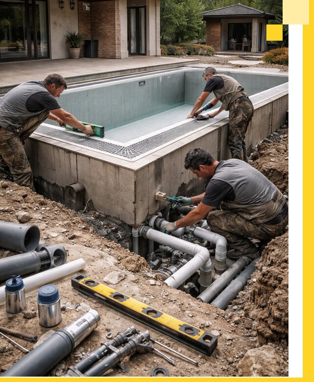 Строительство переливных бассейнов в Черкесске под ключ