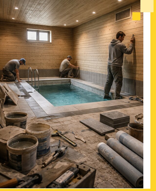 Строительство бани с бассейном и сауной под ключ в Черкесске