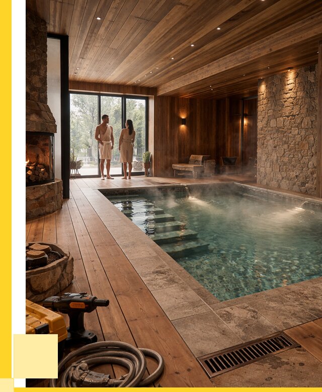 Проекты бань с бассейном под ключ в Черкесске от 76470 р., ЭриданЧрк