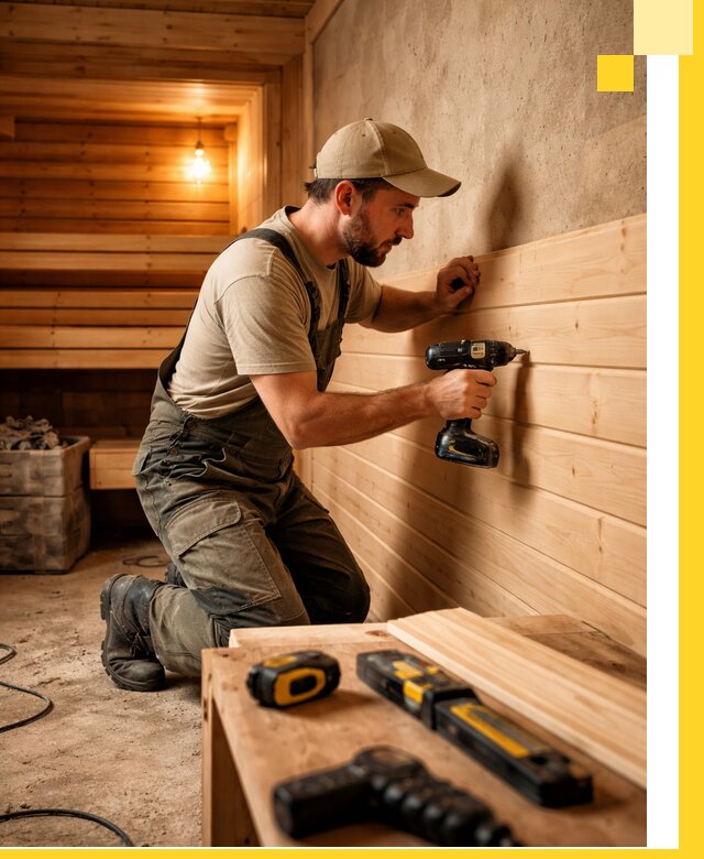 Профессиональная внутренняя отделка бани в Черкесске под ключ