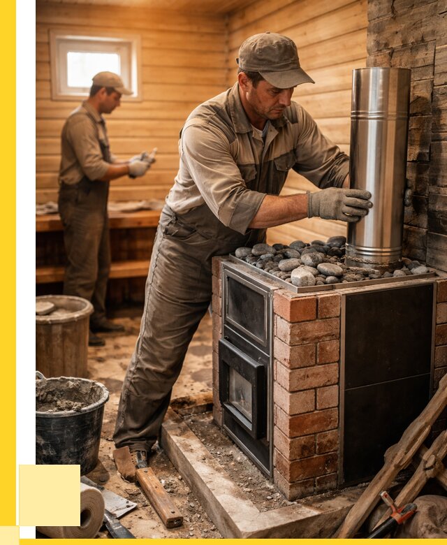 Монтаж печи в бане под ключ в Черкесске от 20392 р. | ЭриданЧрк