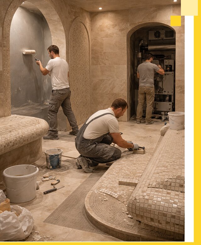 Строительство бани с хамамом и бассейном под ключ в Черкесске