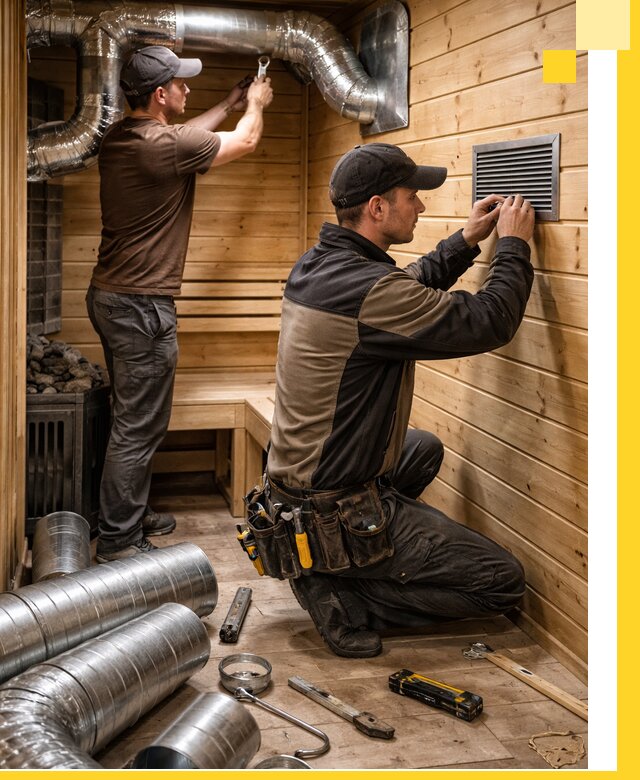 Проектирование и монтаж вентиляции бани в Черкесске под ключ