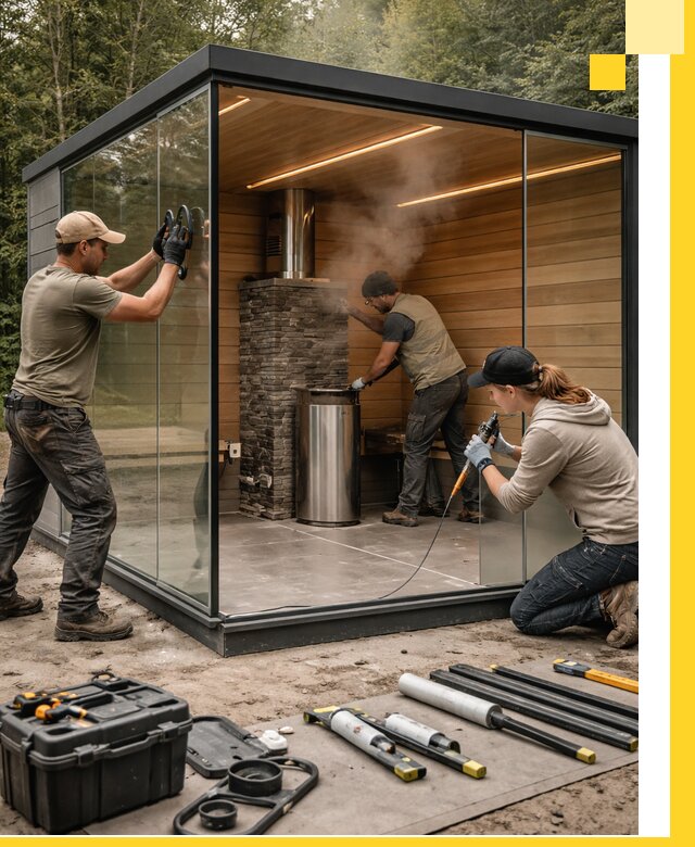 Проектирование и строительство стеклянных бань в Черкесске