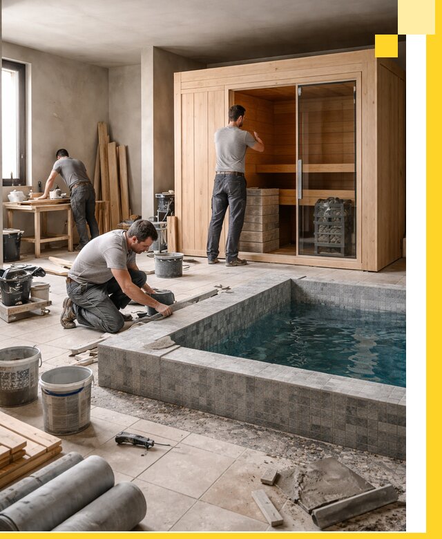 SPA зоны под ключ с бассейном сауной и печью в Черкесске